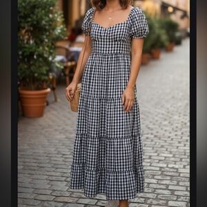HYFVE Gingham Black and White Maxi Dress